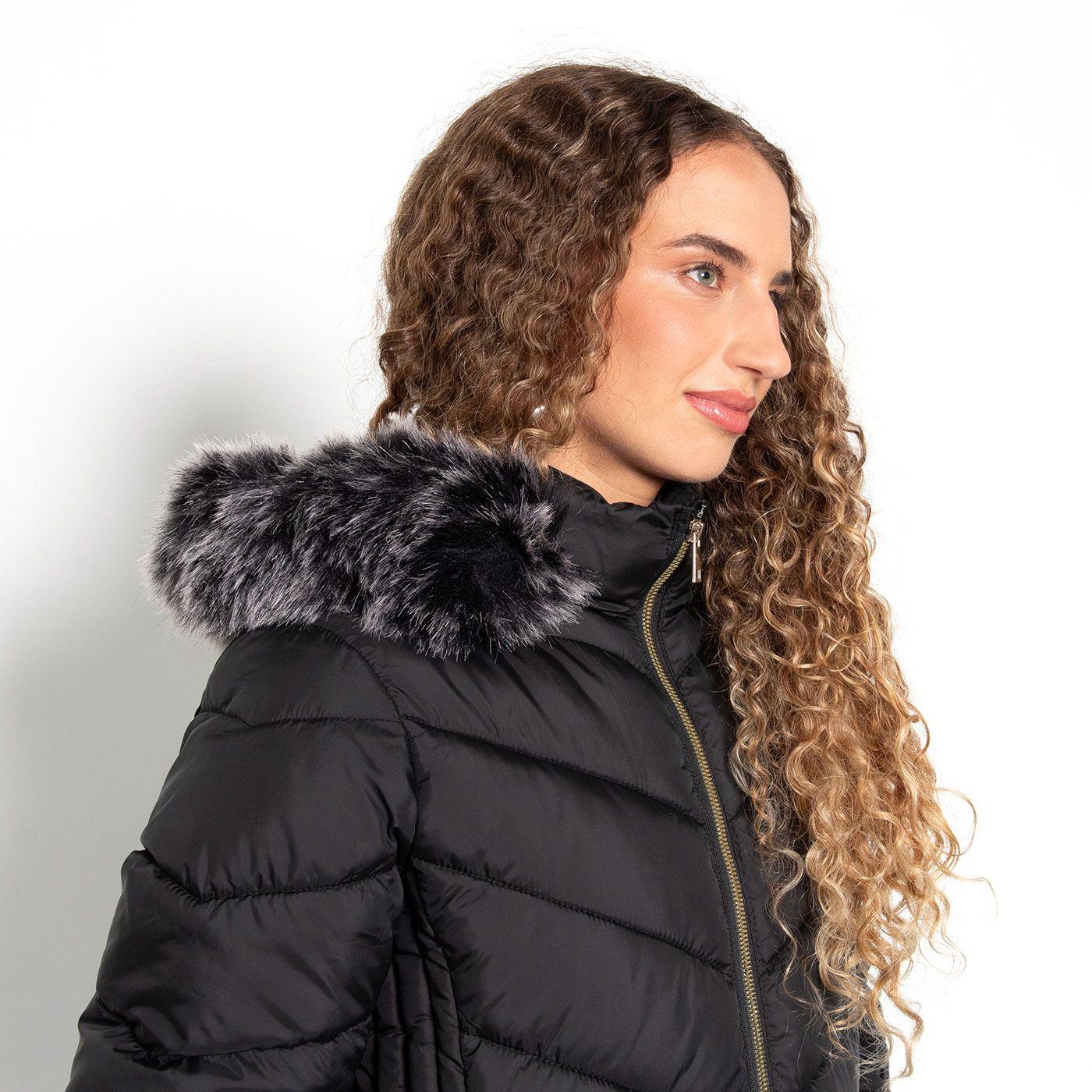 Parka Manga Larga Con Capucha Y  Cierre En Delantero-2