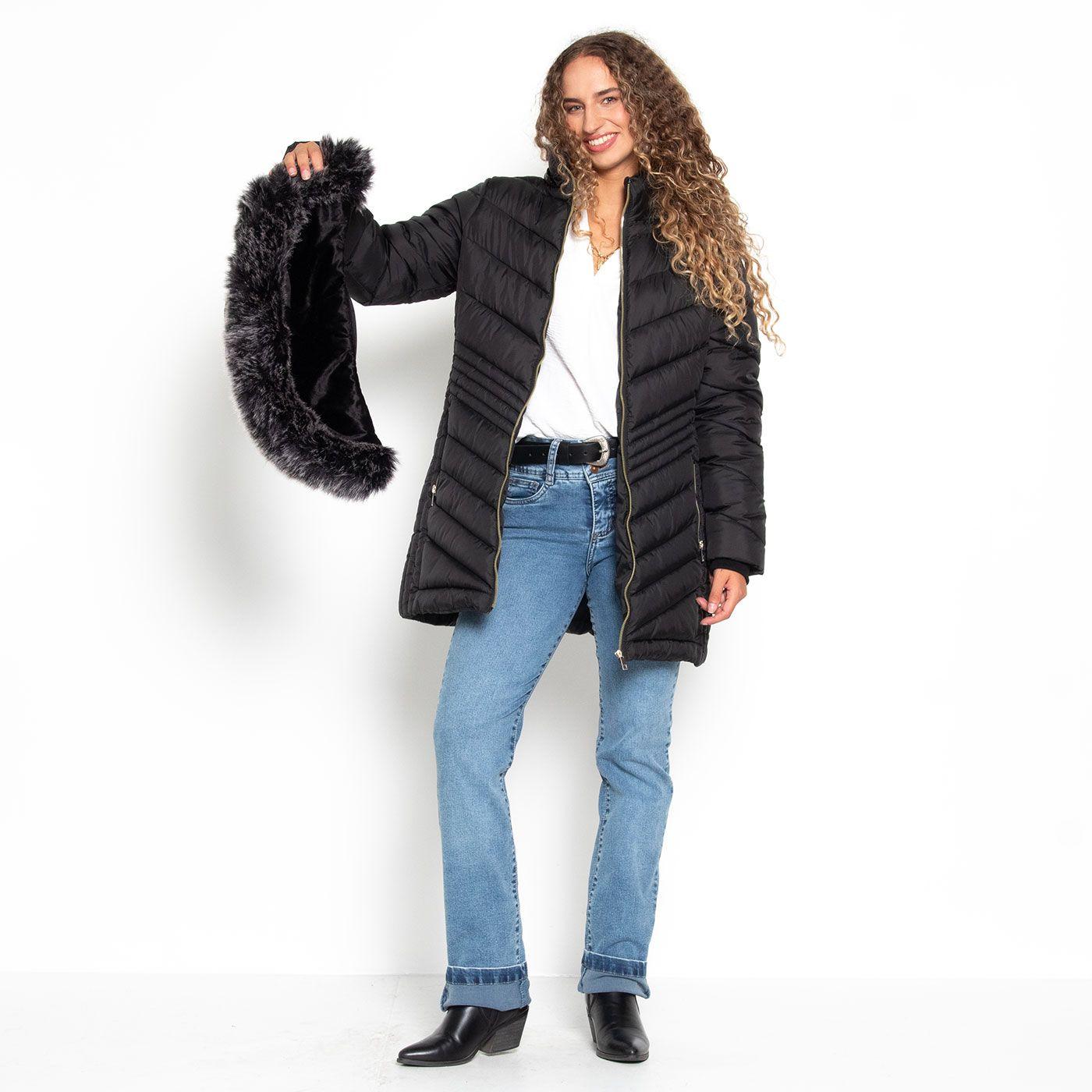 Parka Manga Larga Con Capucha Y  Cierre En Delantero-8