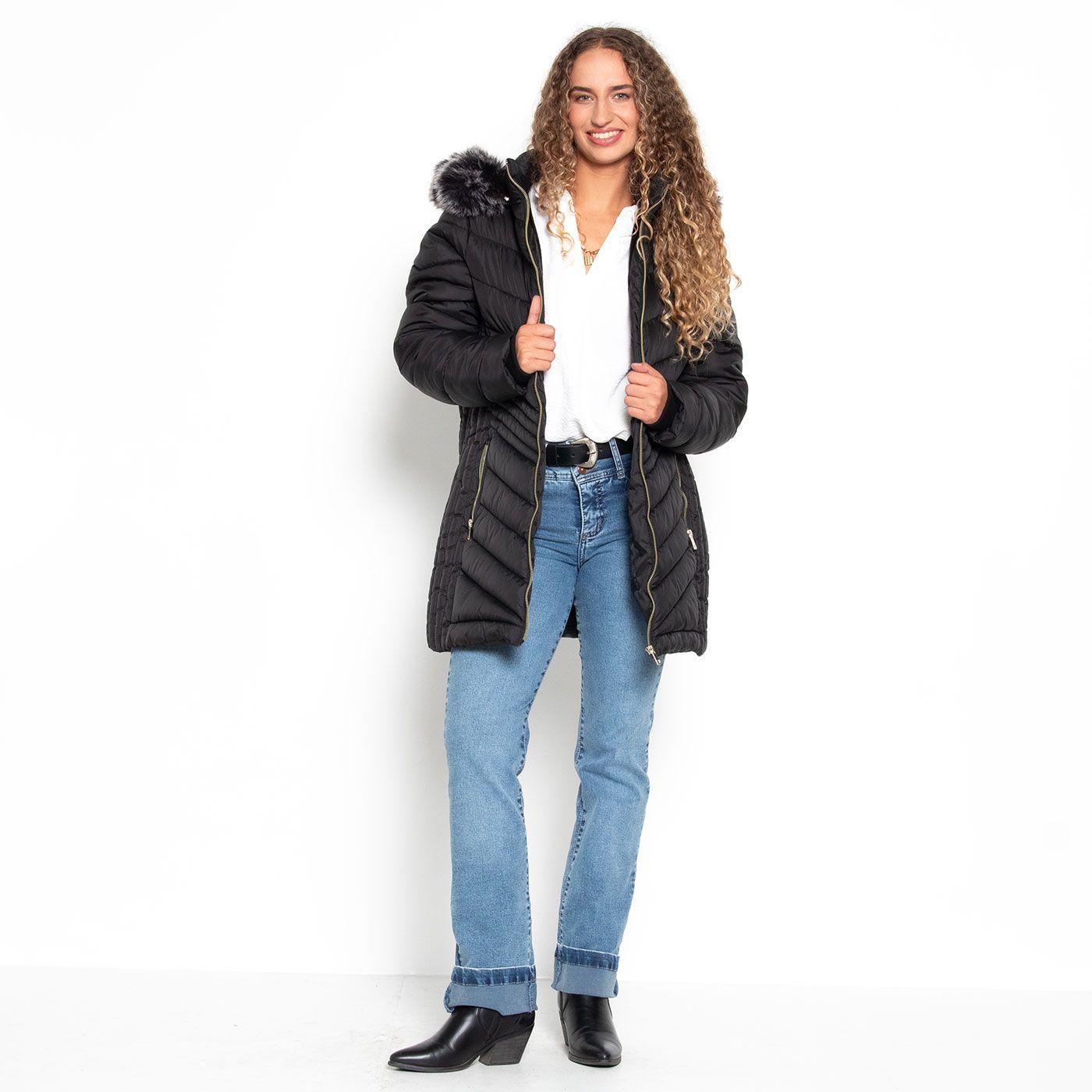 Parka Manga Larga Con Capucha Y  Cierre En Delantero-9