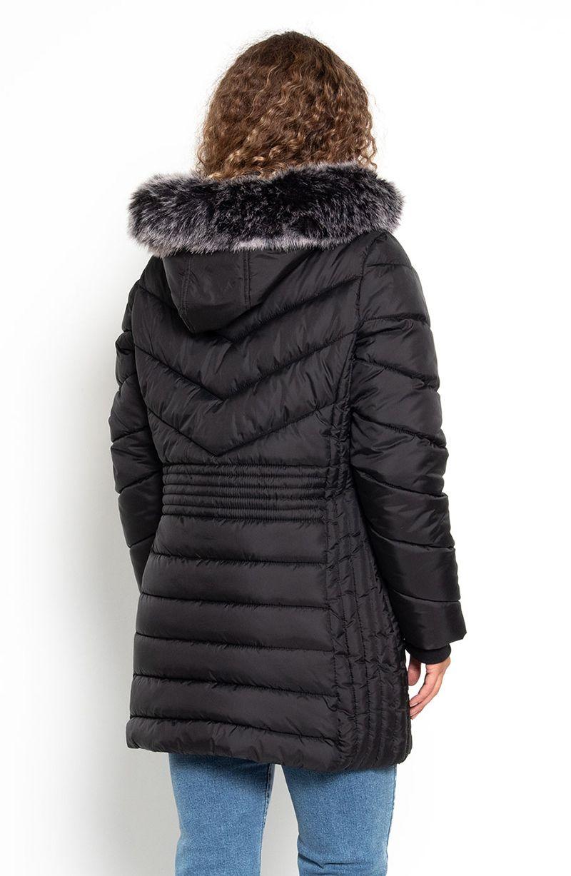 Parka Manga Larga Con Capucha Y  Cierre En Delantero-5