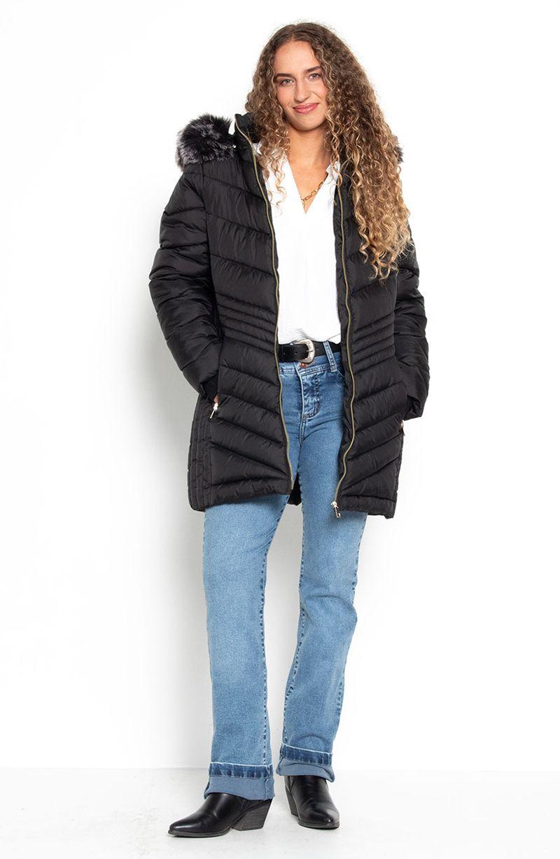 Parka Manga Larga Con Capucha Y  Cierre En Delantero-8