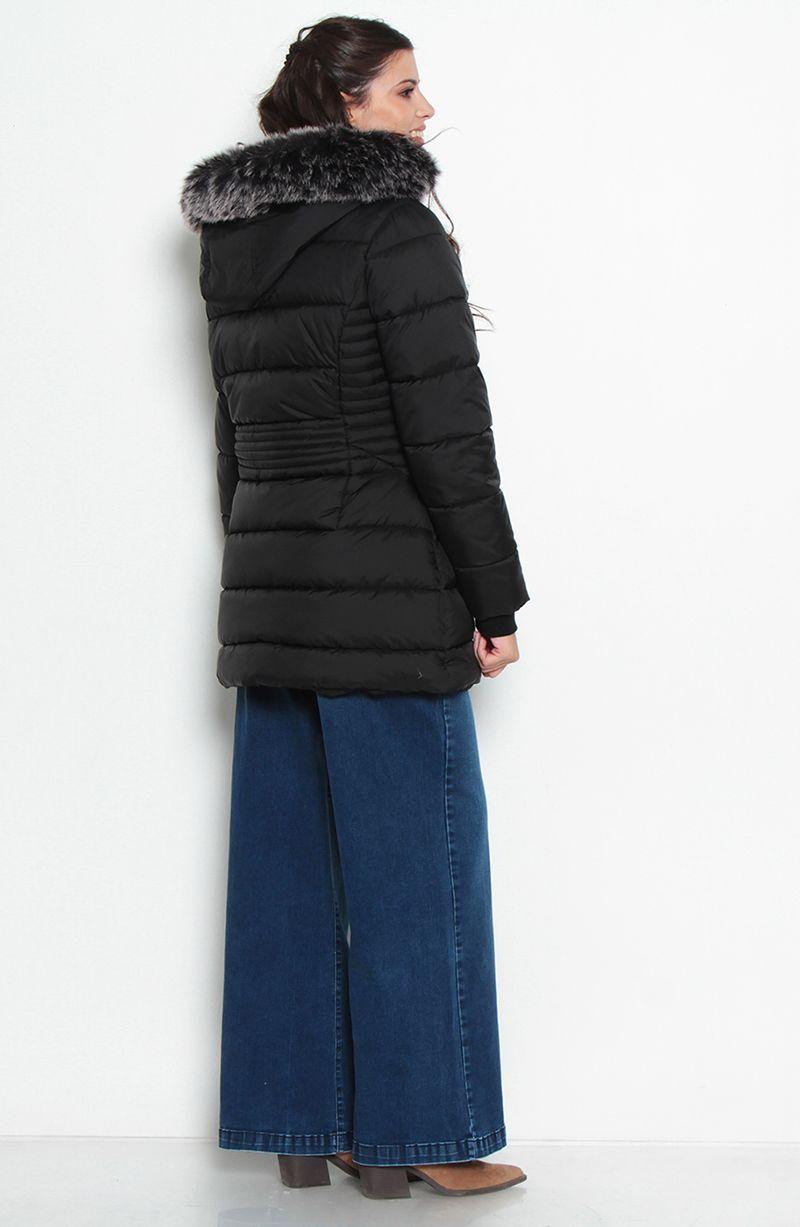 Parka Manga Larga Con   Capucha Y Cierre En Delantero-4