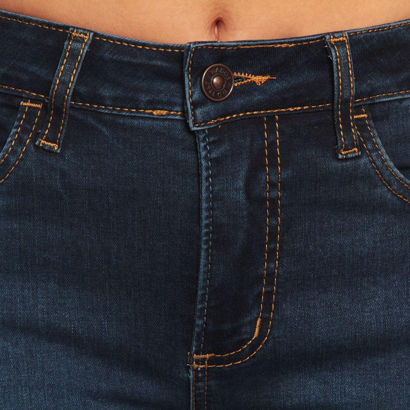 Jeans Tiro Medio Flare Pretina Basica Un Boton-2