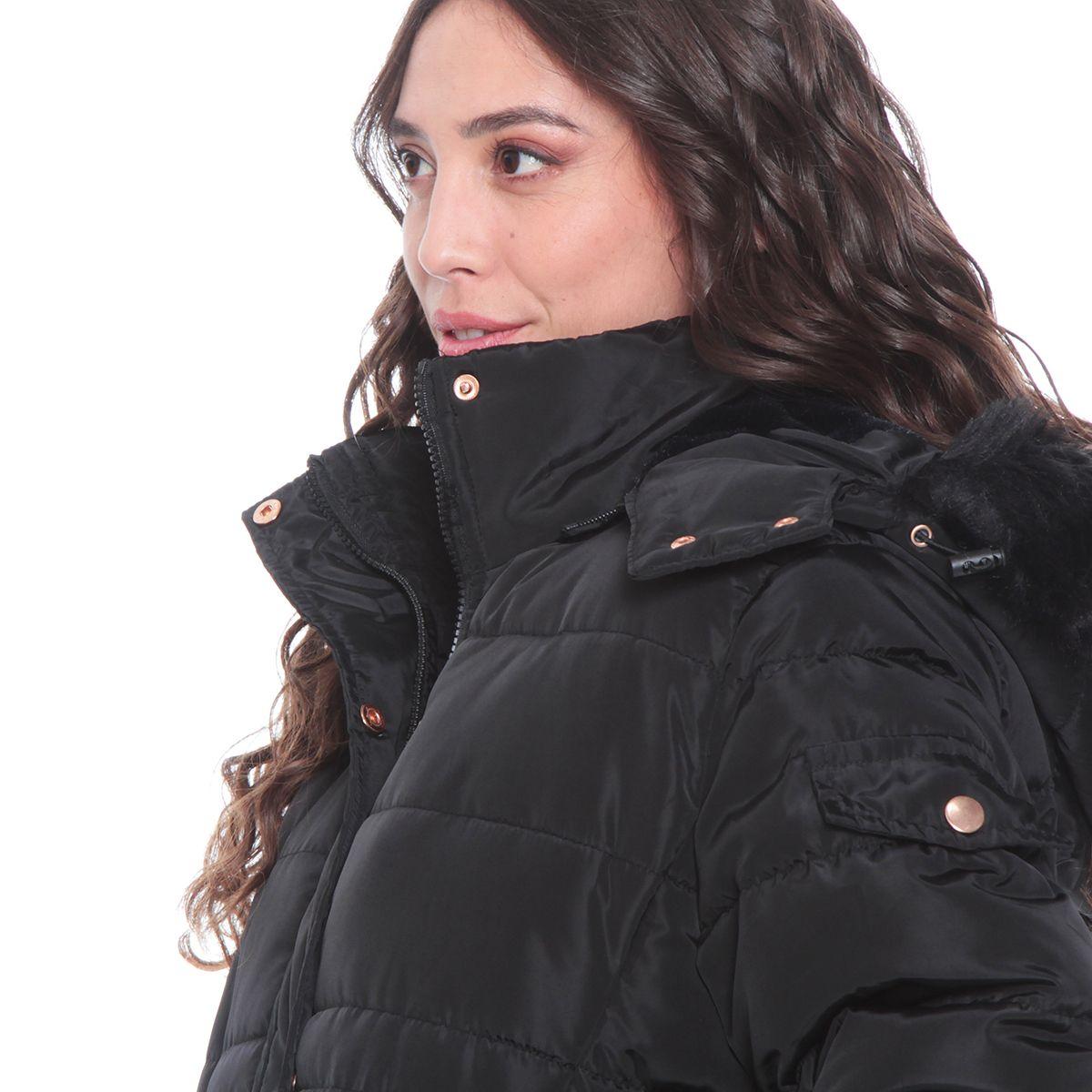 Parka Larga Manga Larga Con Capucha  Solido-3