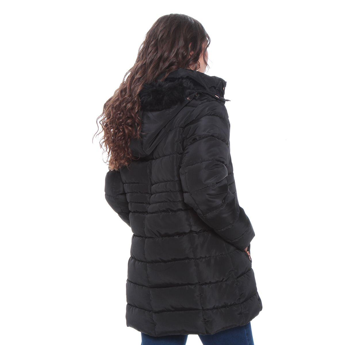 Parka Larga Manga Larga Con Capucha  Solido-8