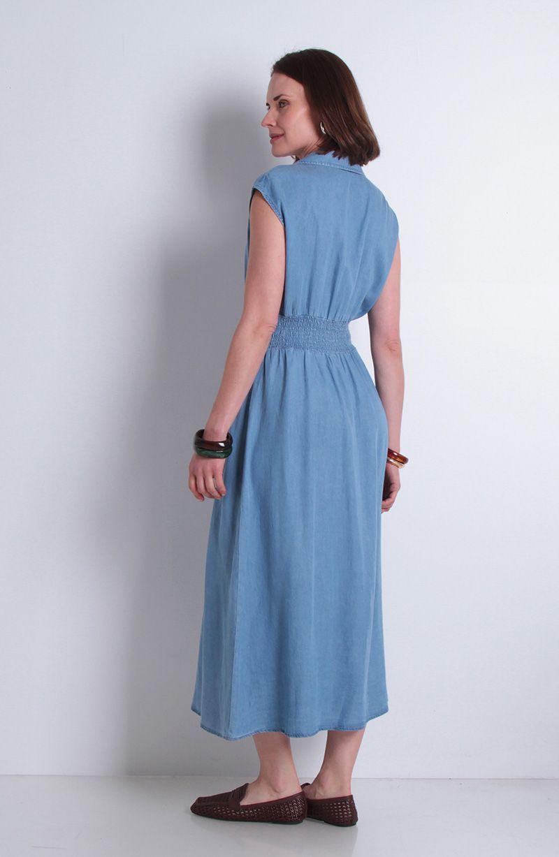 Vestido Sin Manga Lyocell Con Cintura Elasticada-3