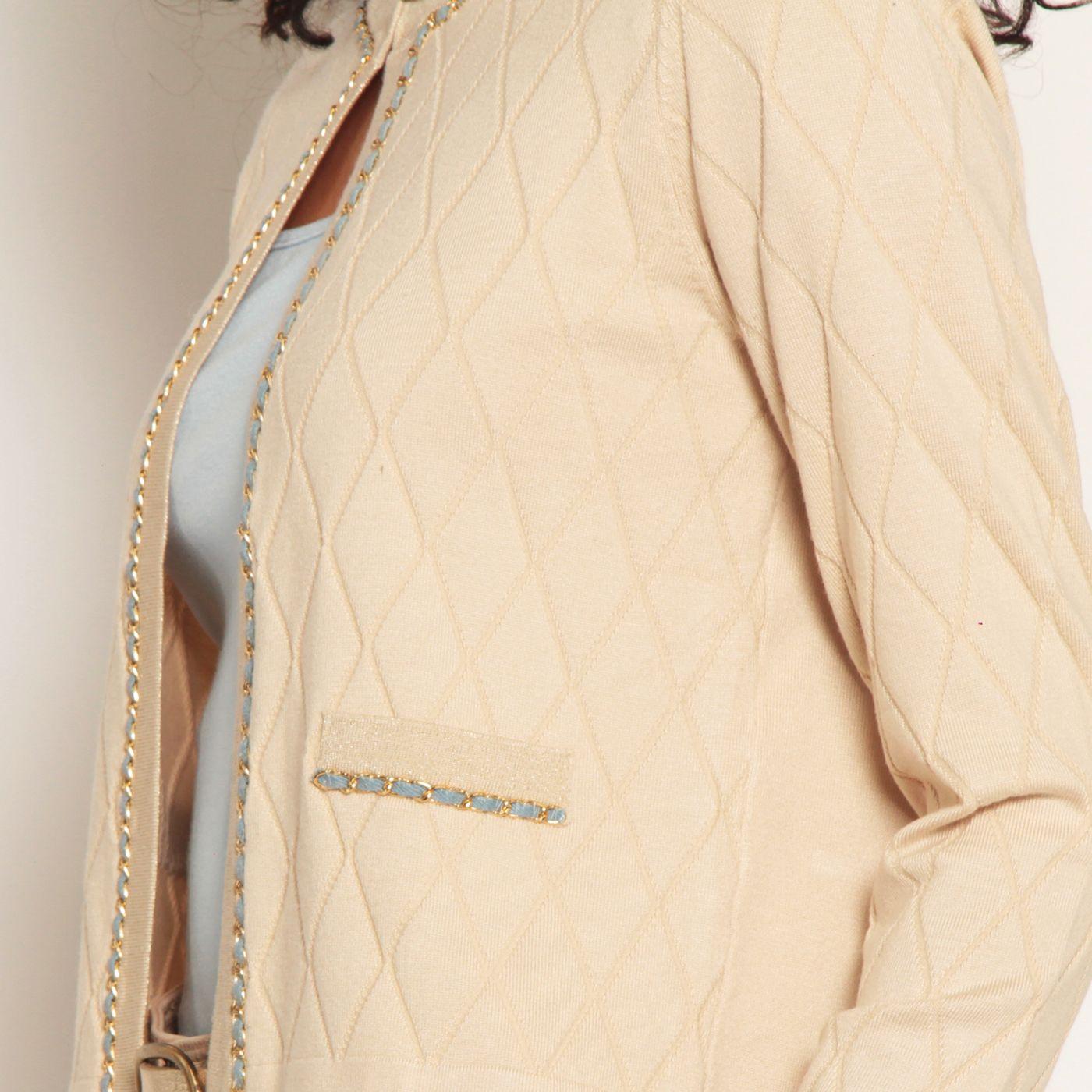 Chaleco Manga Larga Abierto En Delantero-2