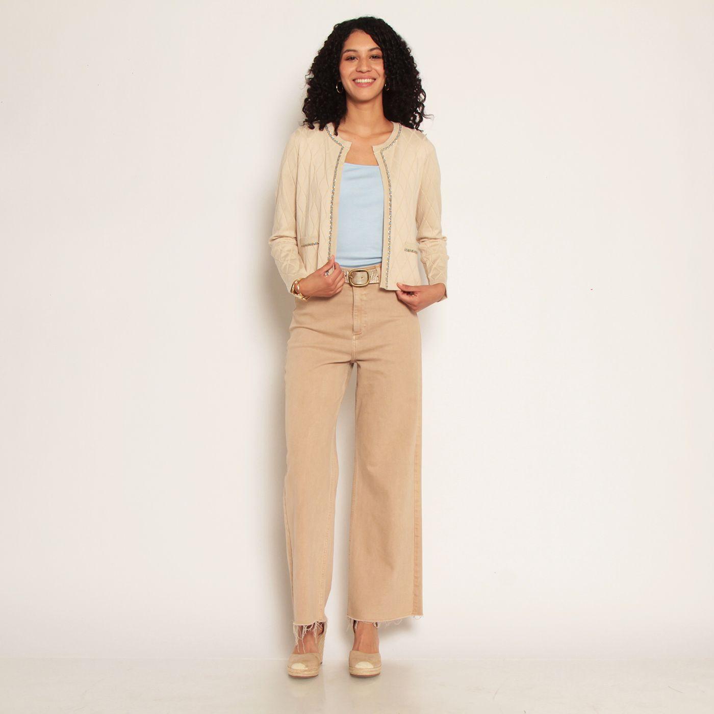 Chaleco Manga Larga Abierto En Delantero-6