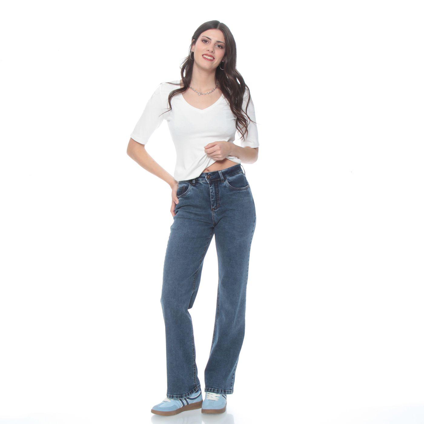 Jeans Pretina Basica Recto Tiro Alto 1 Boton-4