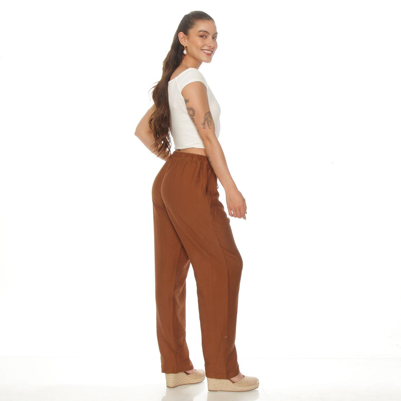 Pantalon Wide Leg Cargo Tiro Alto Pretina Elasticada Y Lazo-7
