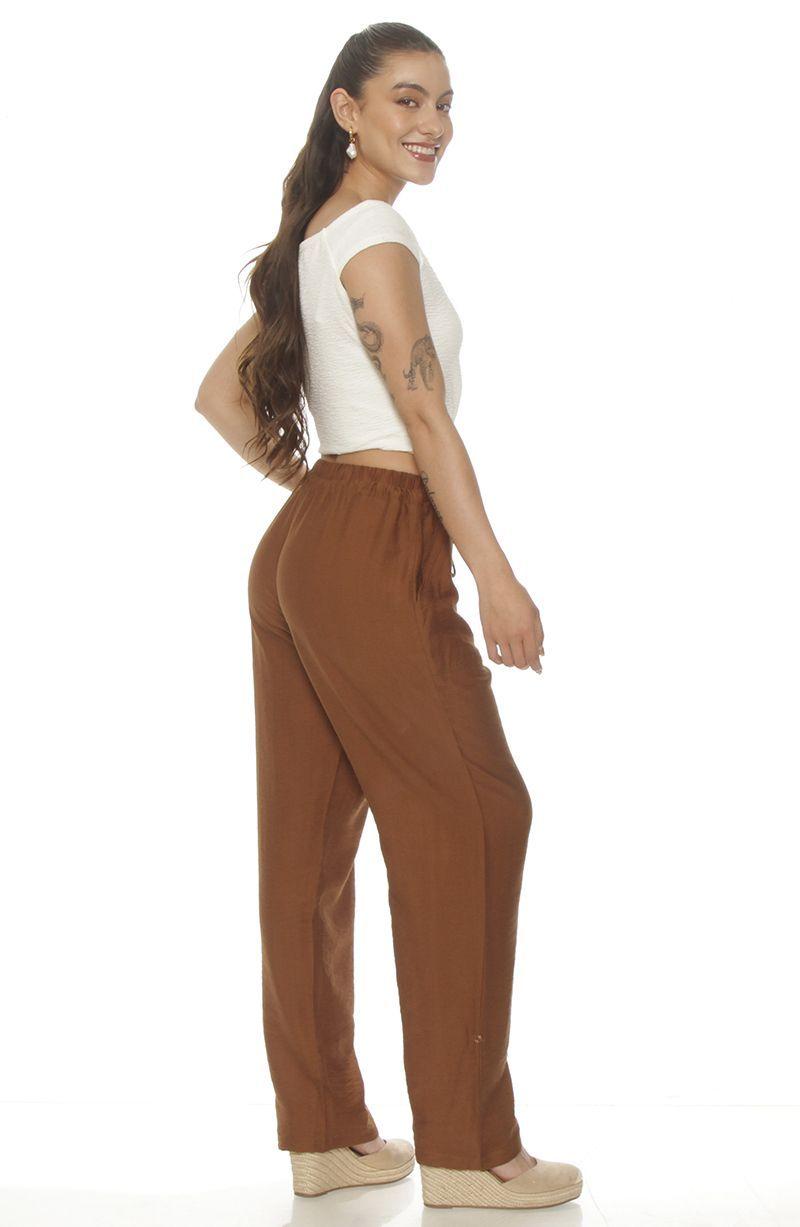 Pantalon Wide Leg Cargo Tiro Alto Pretina Elasticada Y Lazo-7