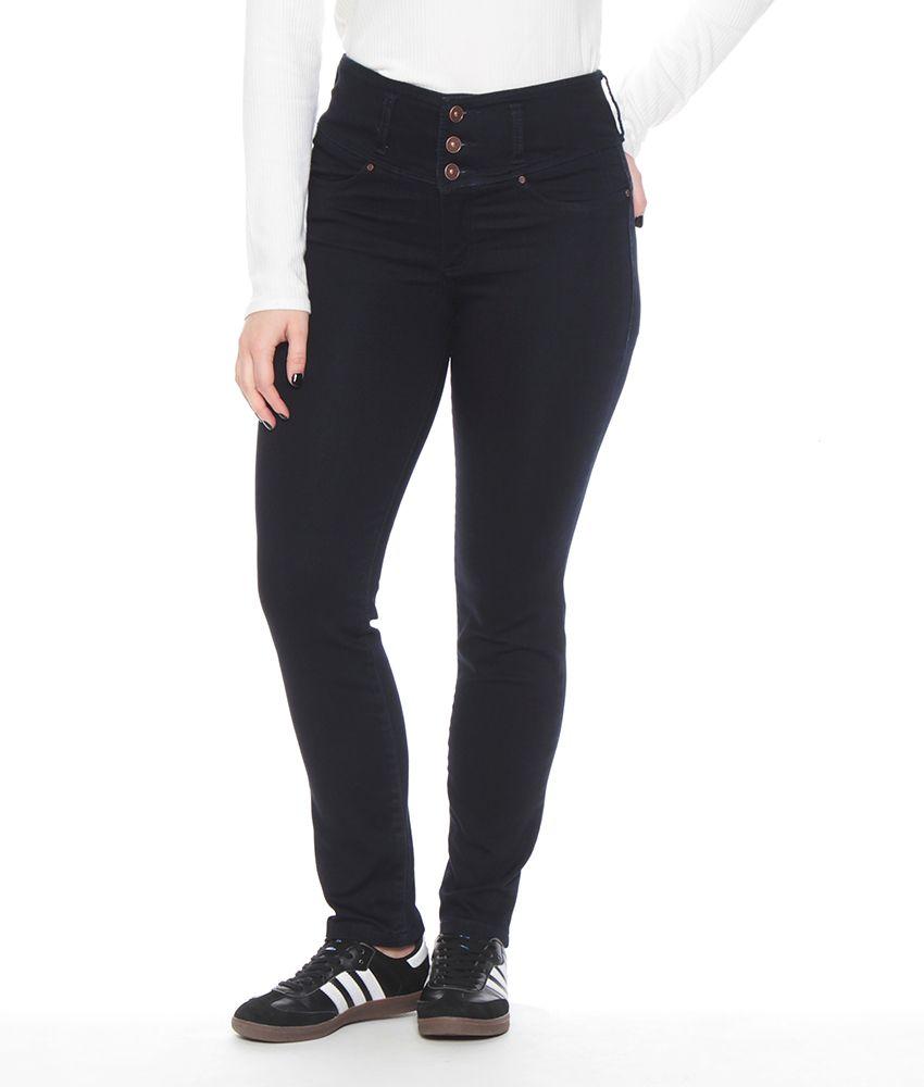 Jeans Escultural Pitillo Push Up Tiro Alto Pretina Anatomica 3 Botones-0