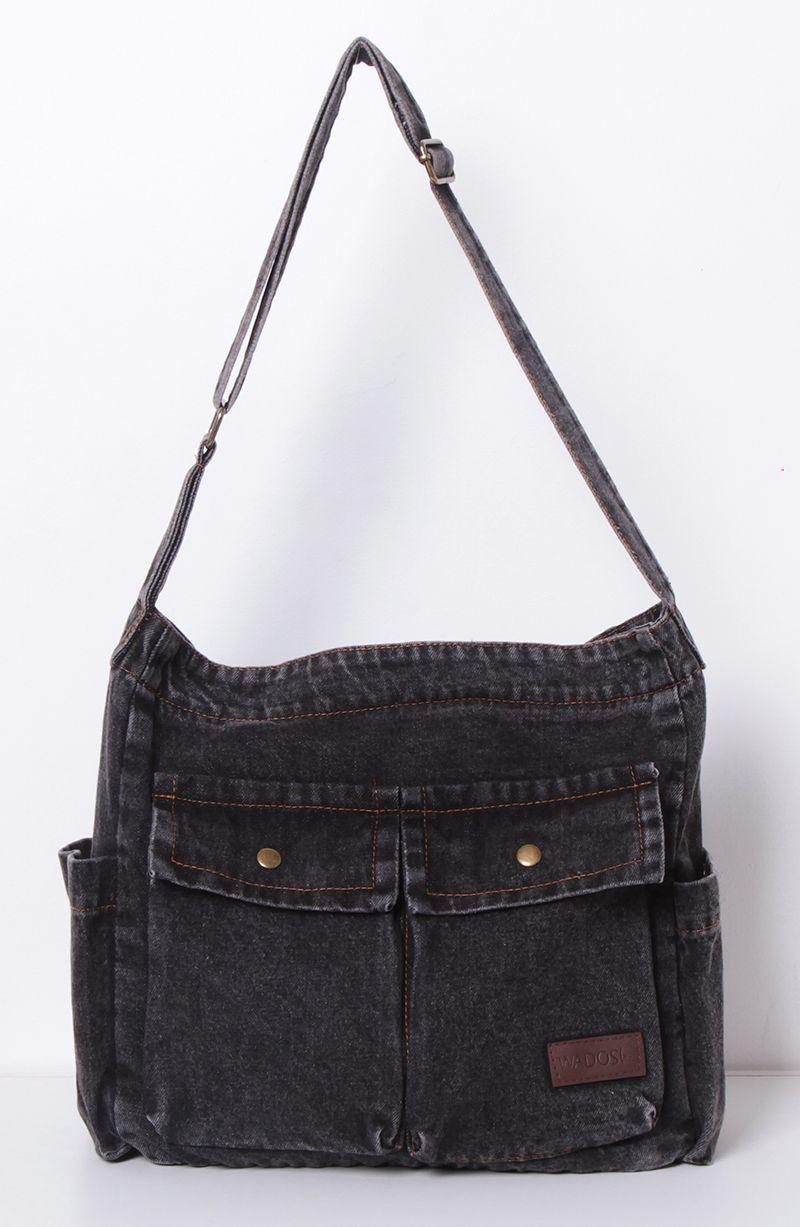 Bolso Denim Con Bolsillos-0