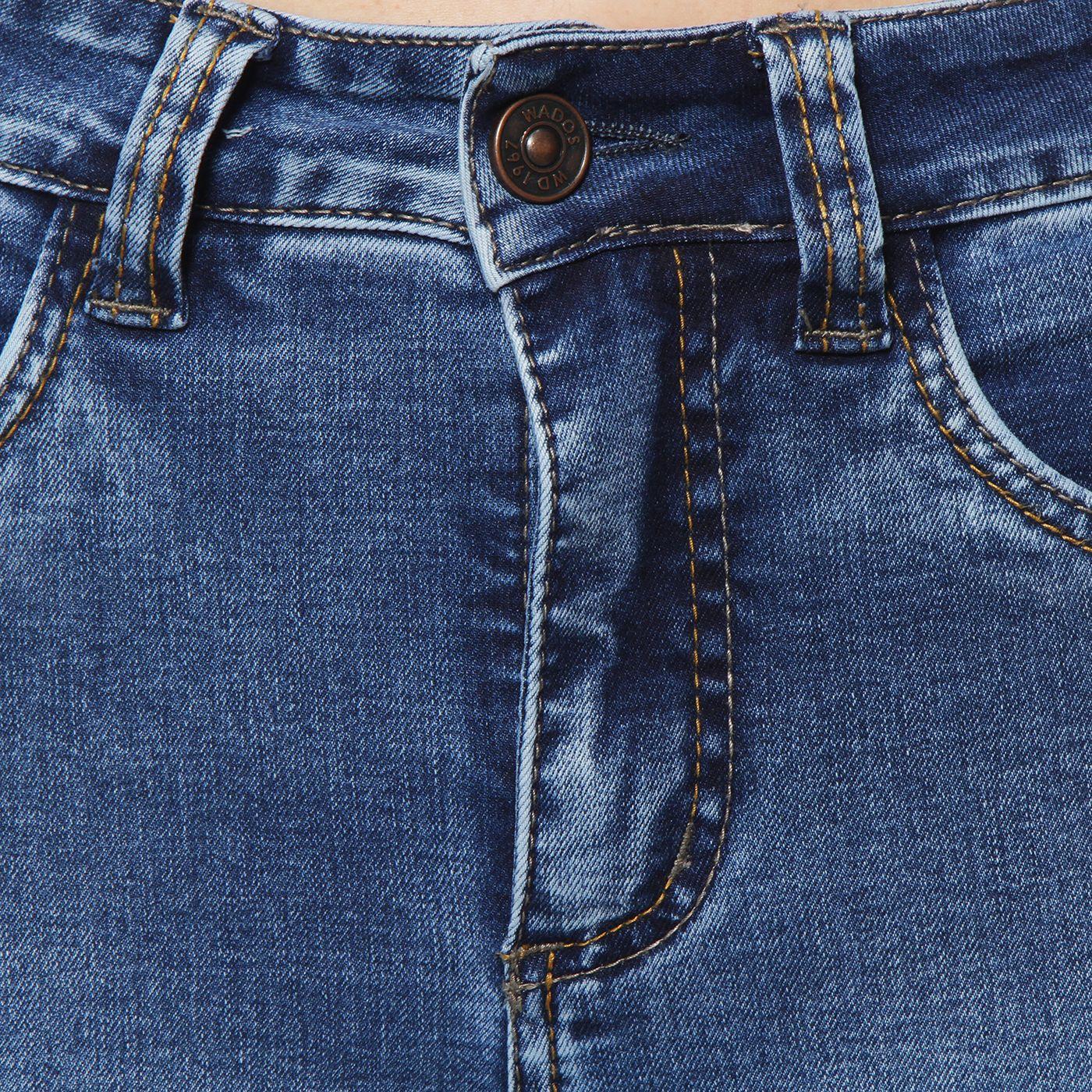 Jeans Recto Tiro Alto  Pretina Basica 1 Boton Push In Push Up-6