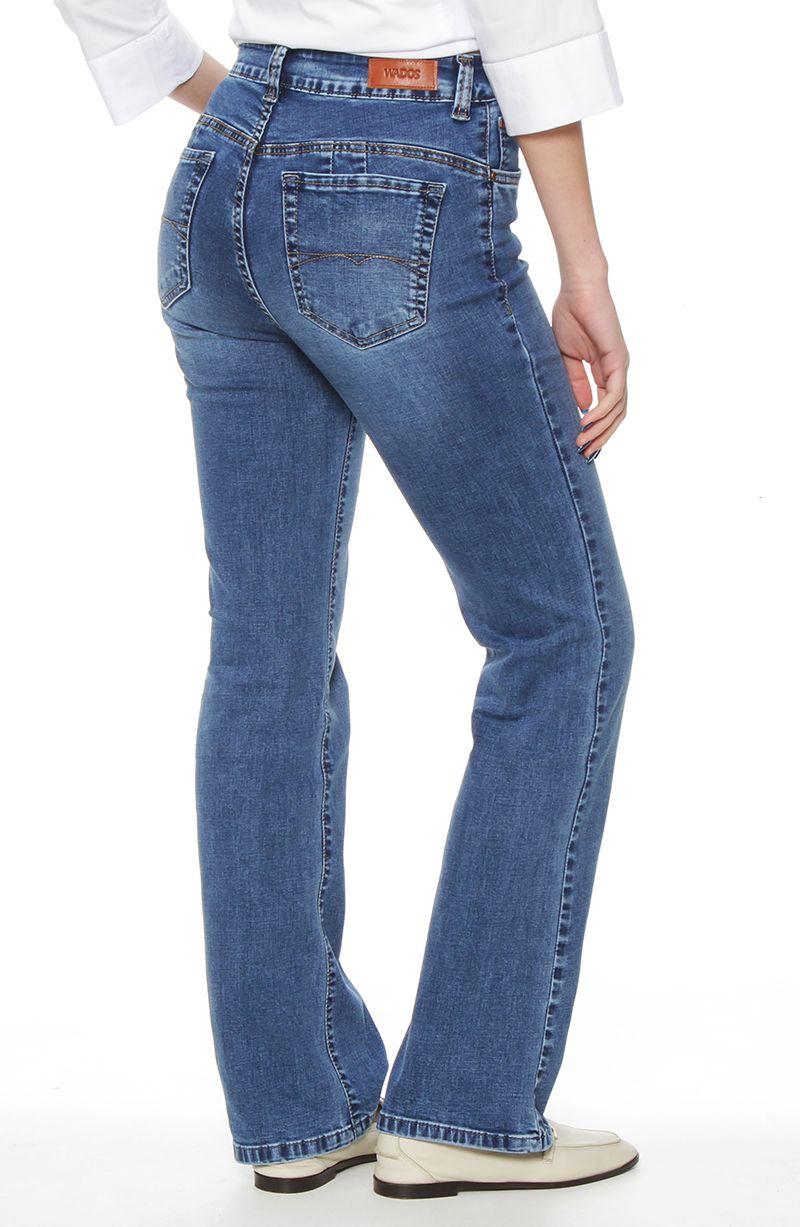 Jeans Recto Tiro Alto  Pretina Basica 1 Boton Push In Push Up-4