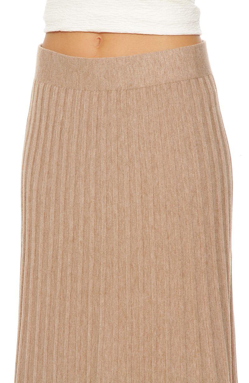 Falda Tejida Plisada Con Cintura Elasticada-3