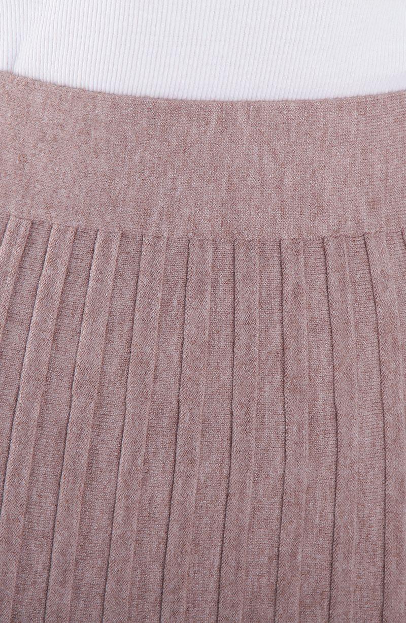 Falda Tejida Plisada Con Cintura Elasticada-2