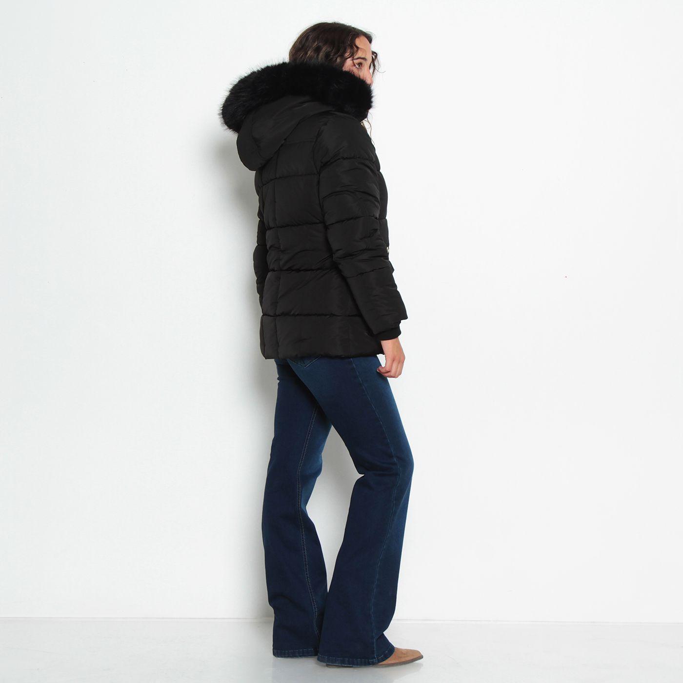 Parka Manga Larga Con Capucha Y Cierre En El Delantero Con Bolsillo-6