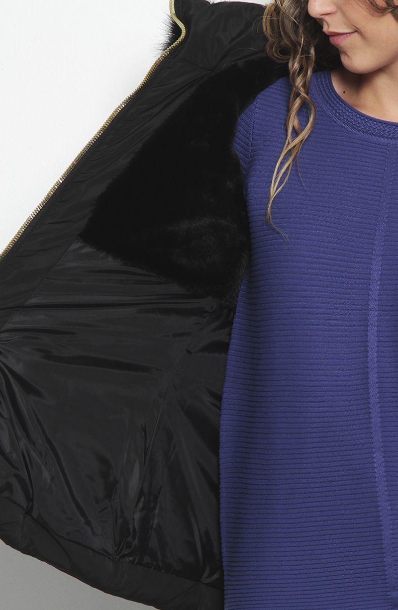 Parka Manga Larga Con Capucha Y Cierre En El Delantero Con Bolsillo-8