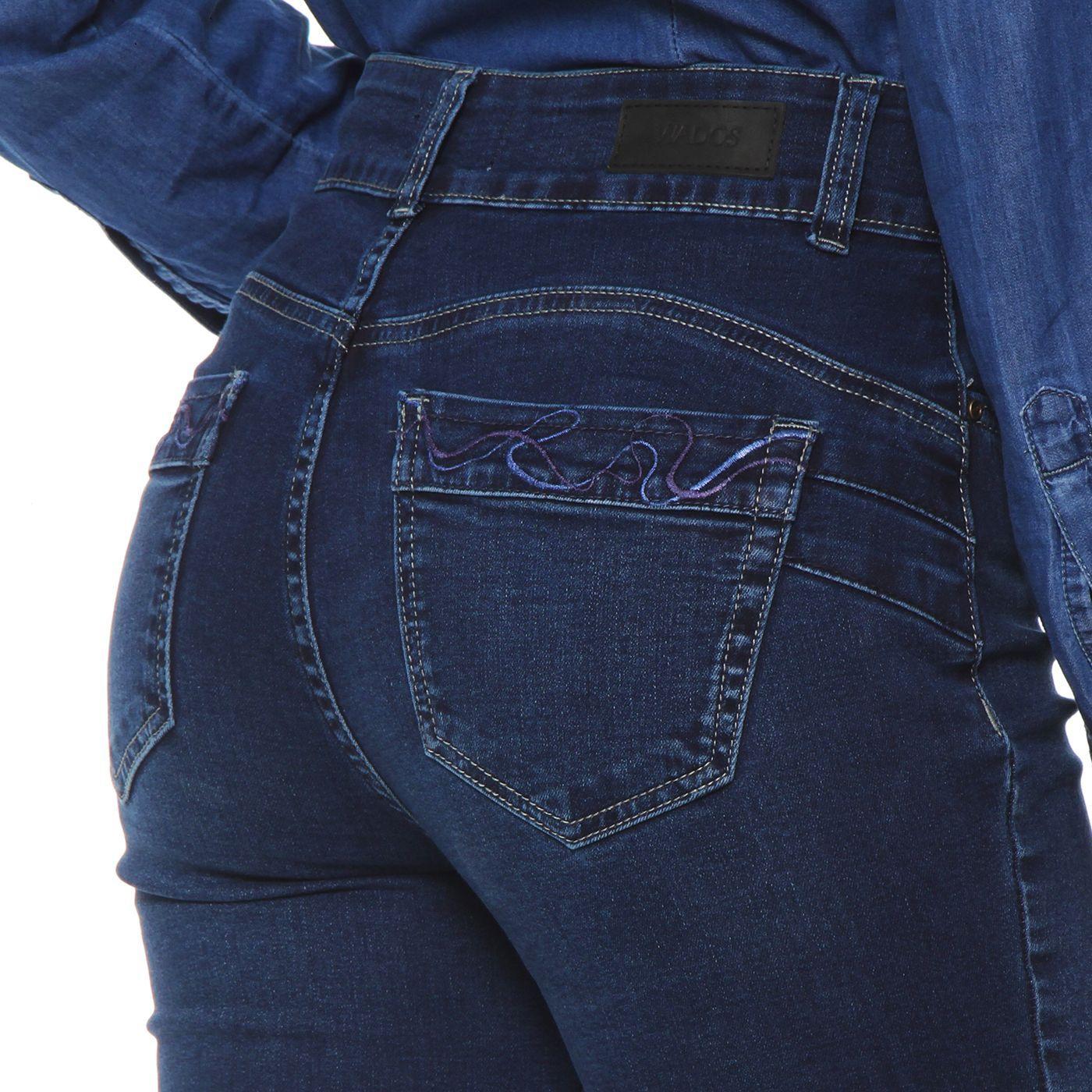 Jeans Recto Tiro Alto Pretina Media  Aplicacion Bordado-6