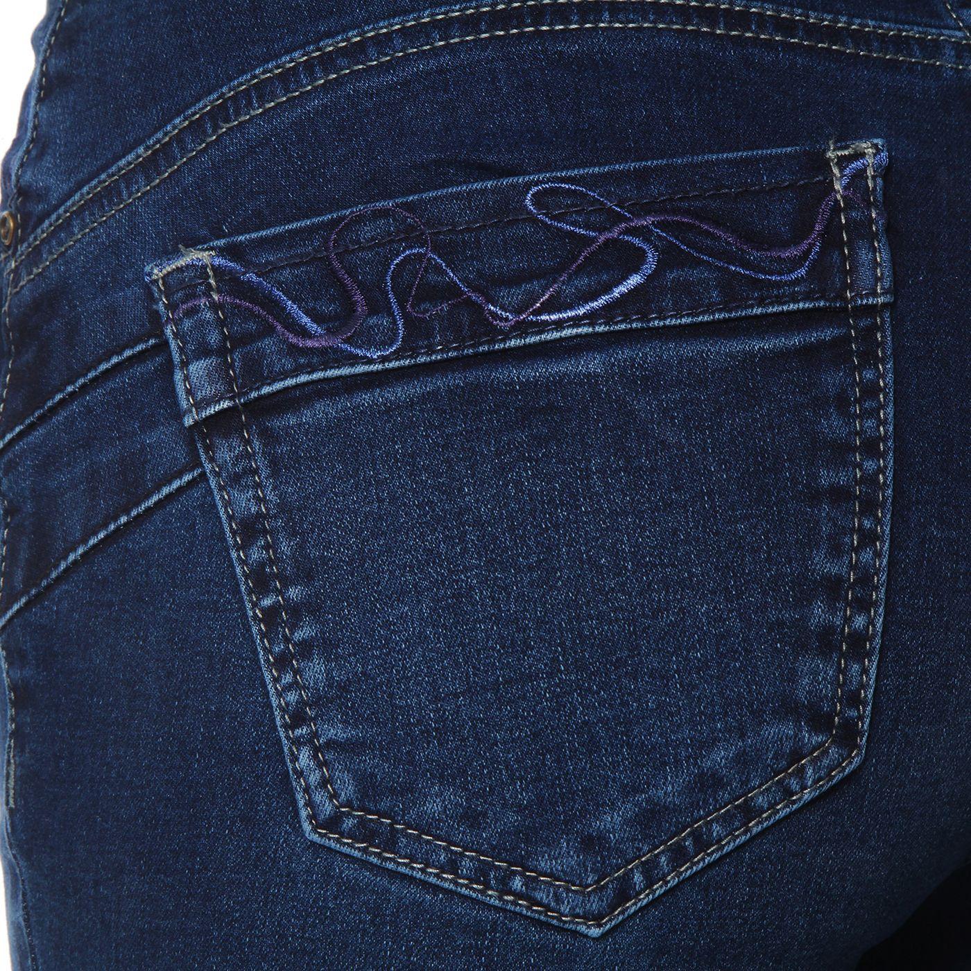 Jeans Recto Tiro Alto Pretina Media  Aplicacion Bordado-8