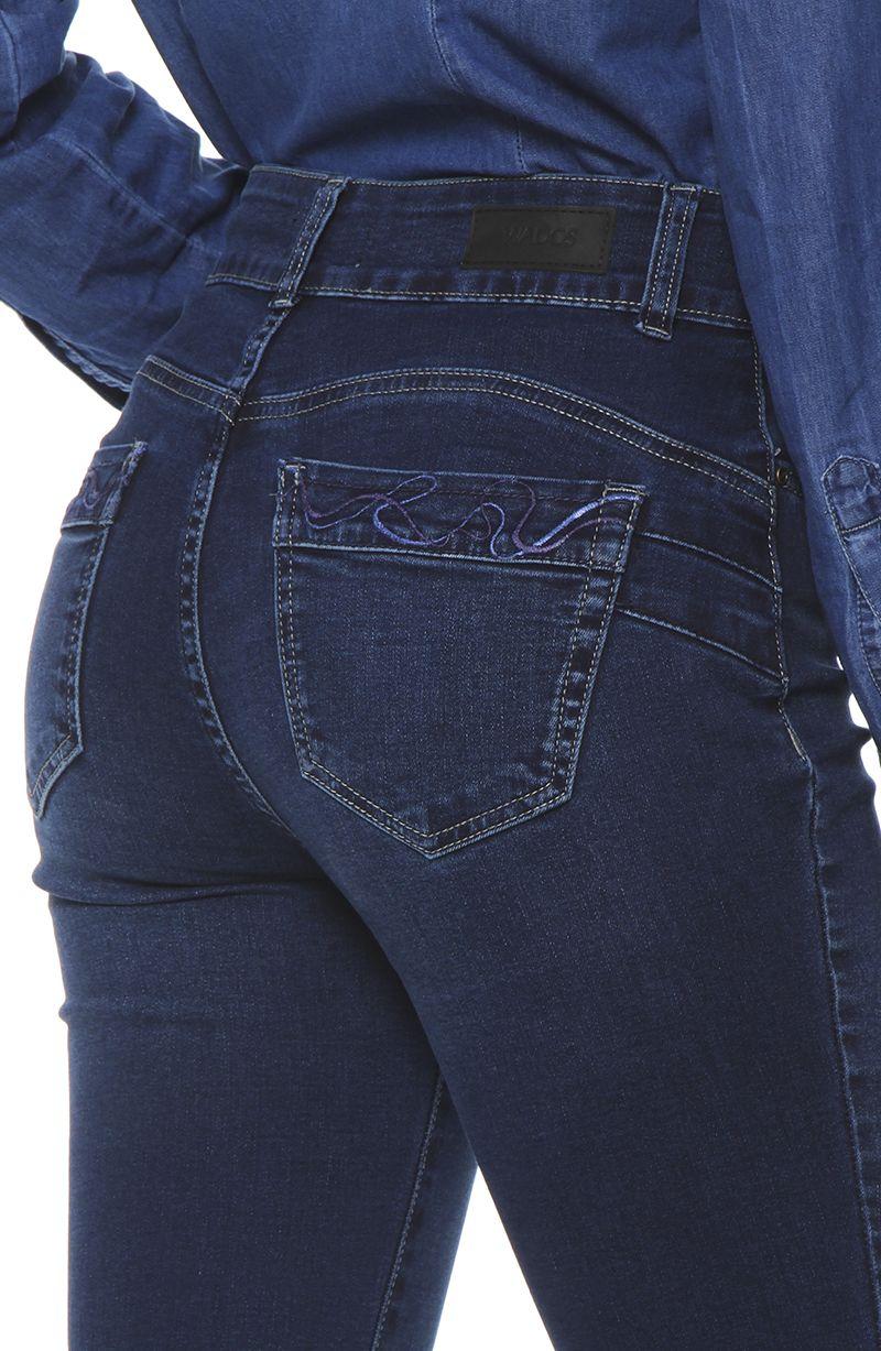 Jeans Recto Tiro Alto Pretina Media  Aplicacion Bordado-5