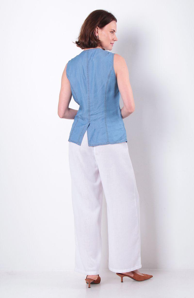 Pantalon Wide Leg Tiro Alto Pretina Elasticada-6