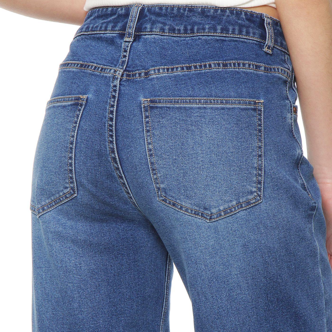 Jeans Recto Tiro Alto Pretina  Basica 1 Boton-4