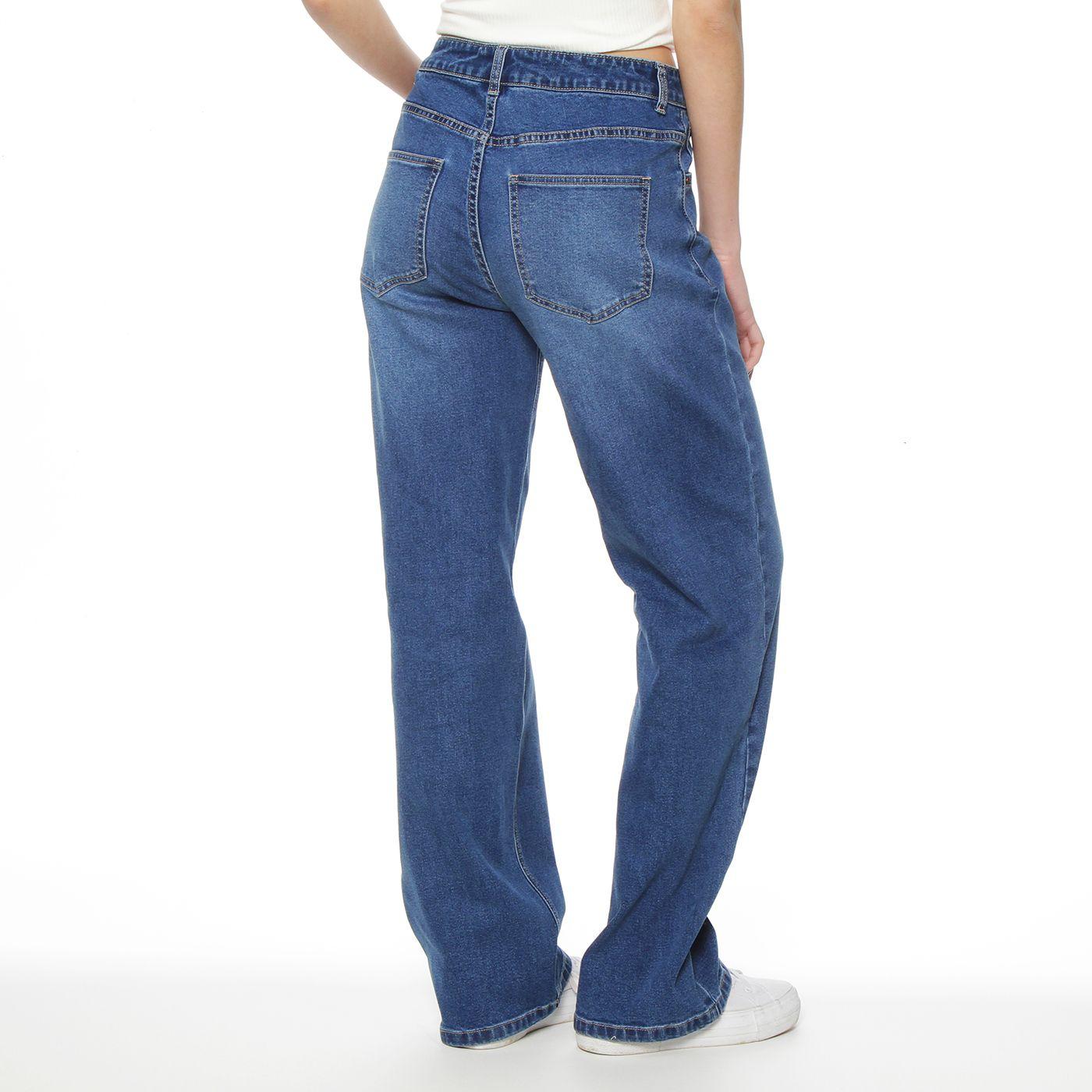 Jeans Recto Tiro Alto Pretina  Basica 1 Boton-7