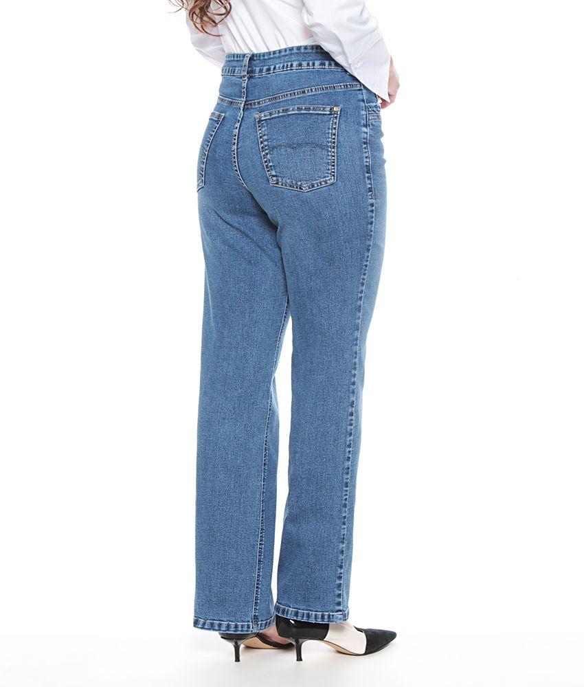 Jeans Recto Tiro Alto Pretina 1 Boton Con Tachas En Bolsillos-2