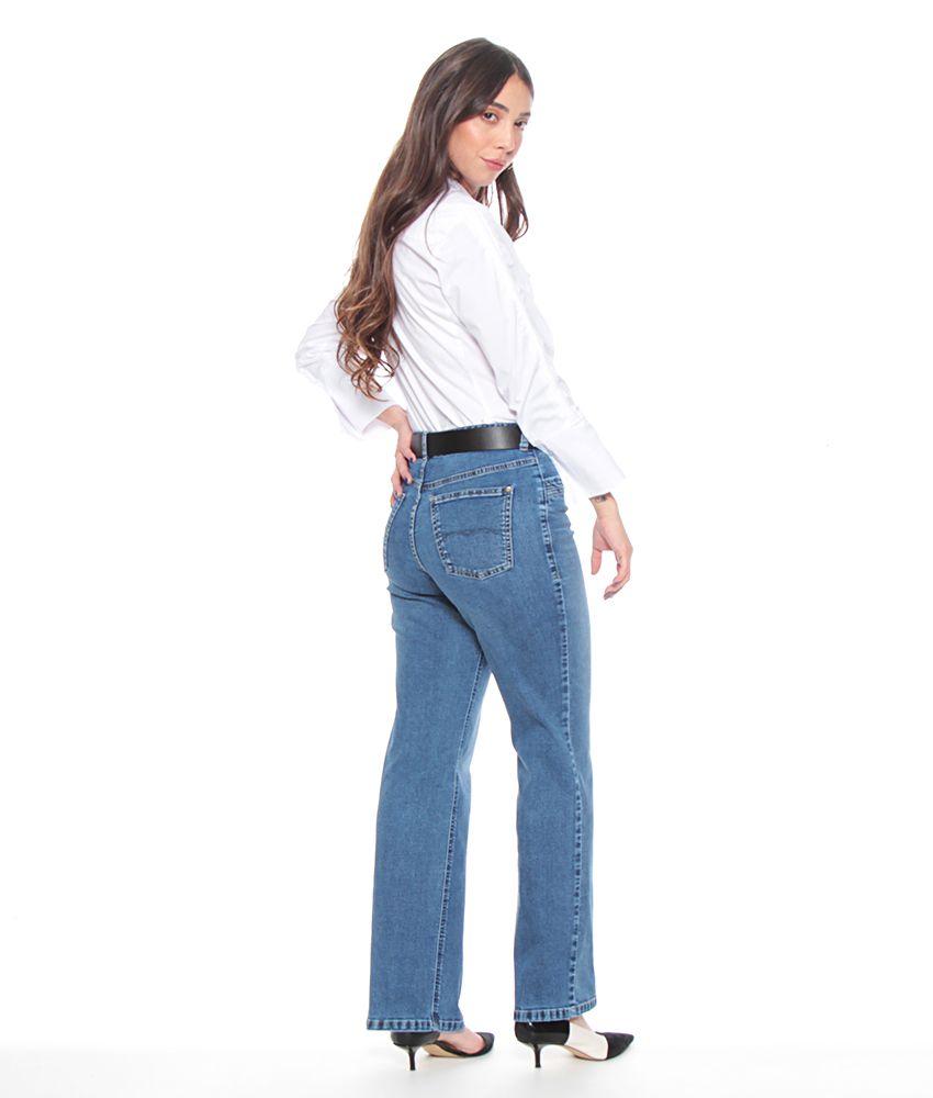 Jeans Recto Tiro Alto Pretina 1 Boton Con Tachas En Bolsillos-6