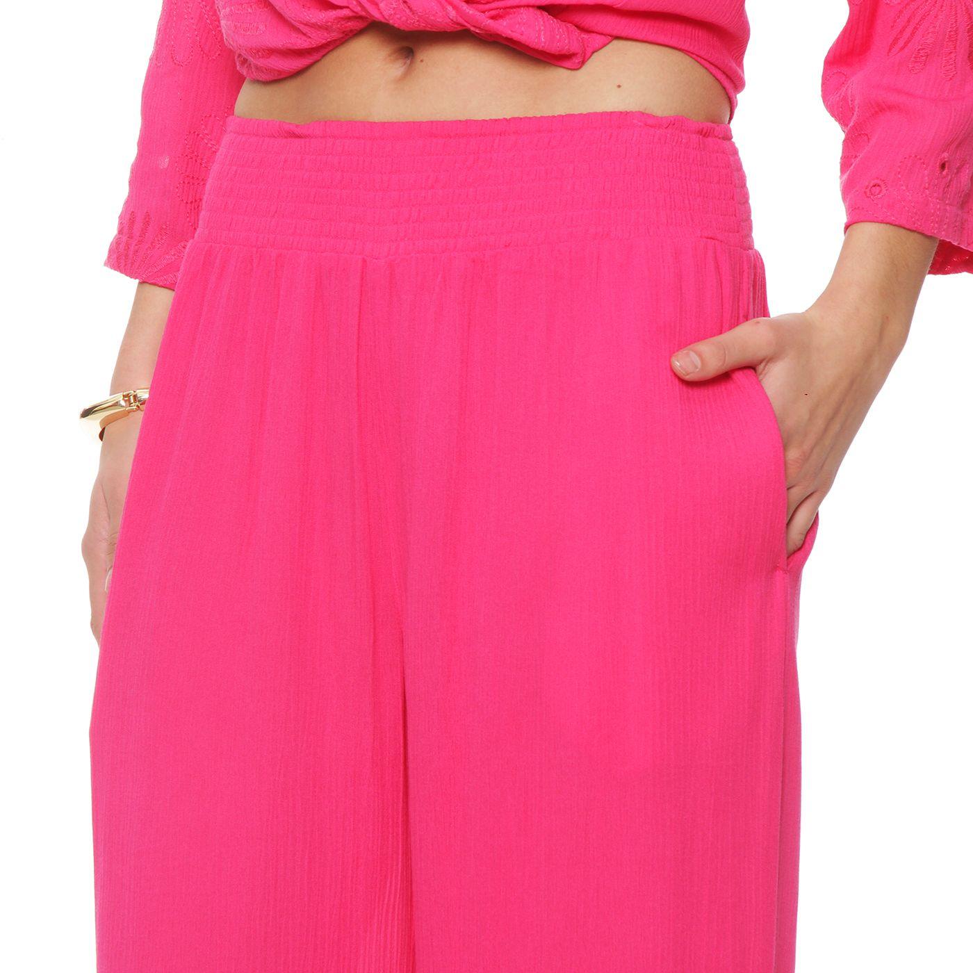 Pantalon Wide Leg Tiro Alto Pretina  Elasticada-2