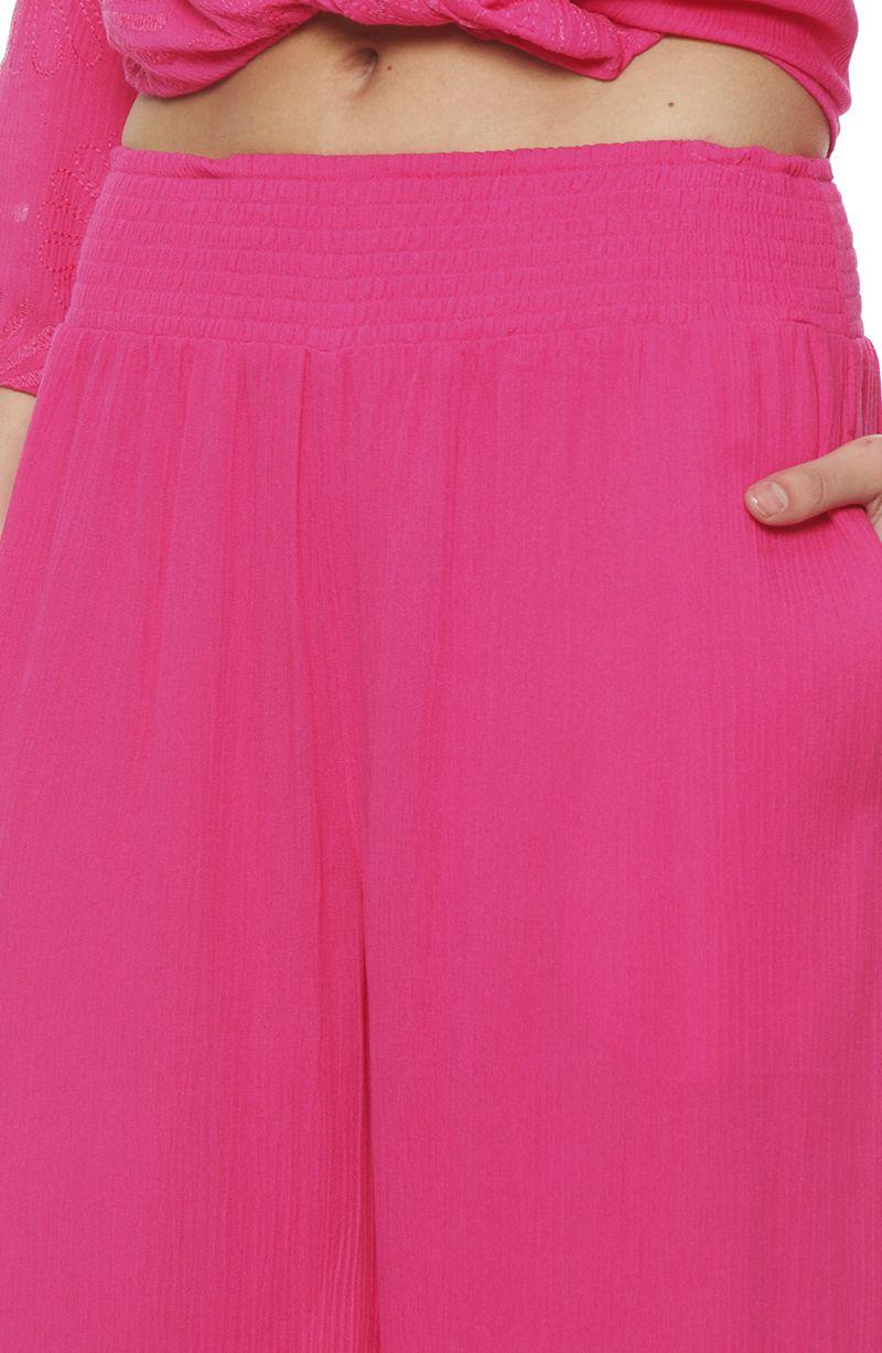Pantalon Wide Leg Tiro Alto Pretina  Elasticada-1
