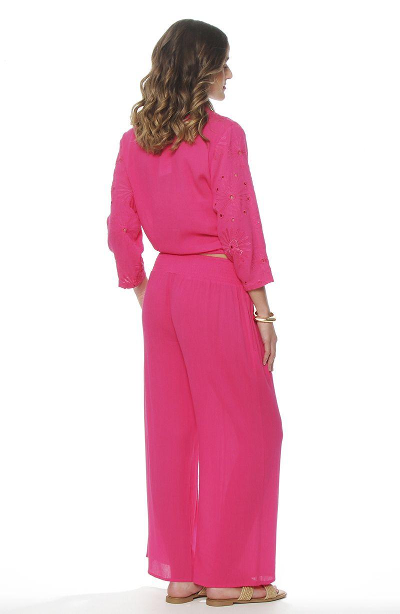 Pantalon Wide Leg Tiro Alto Pretina  Elasticada-5