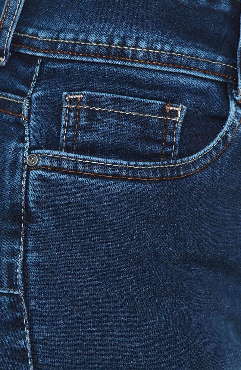 Jeans Tiro Alto Pretina Media Dos Botones Pierna Flare-3