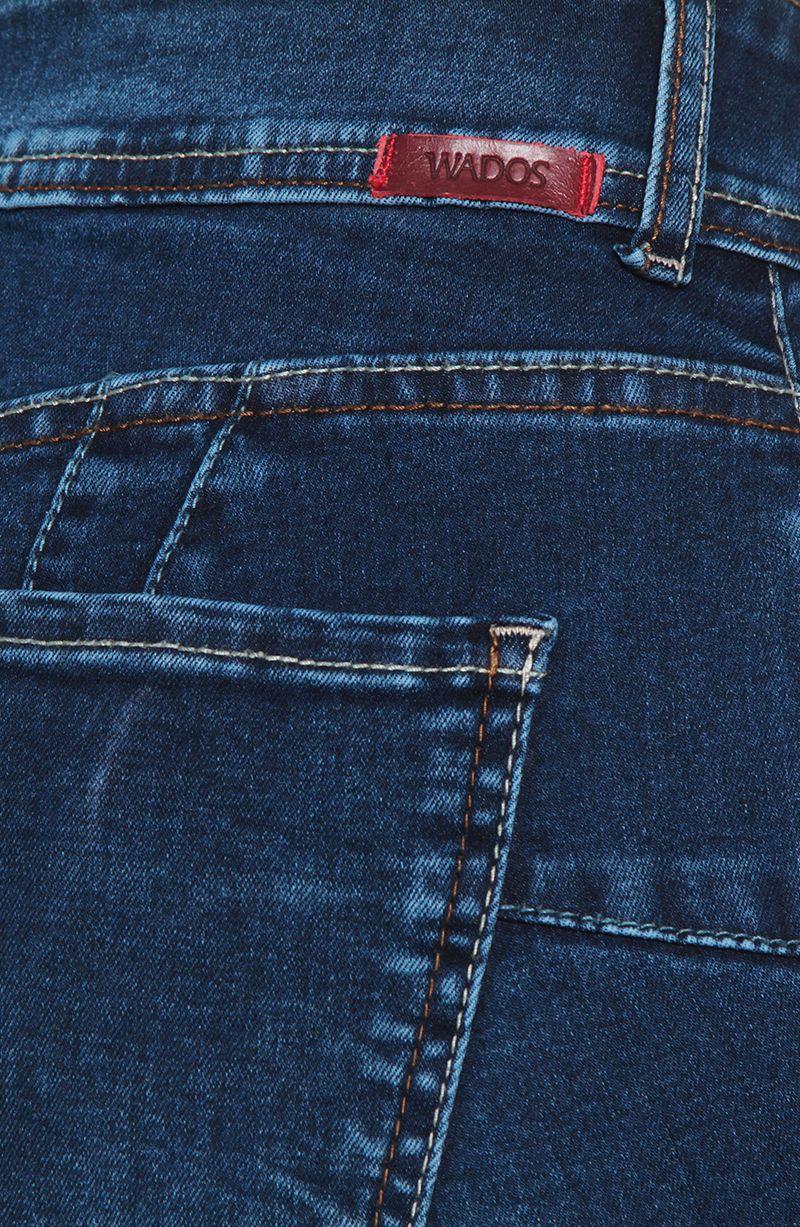 Jeans Tiro Alto Pretina Media Dos Botones Pierna Flare-4