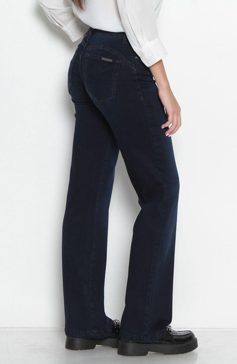 Jeans Recto Tiro Medio Pretina   Basica Un Boton-3