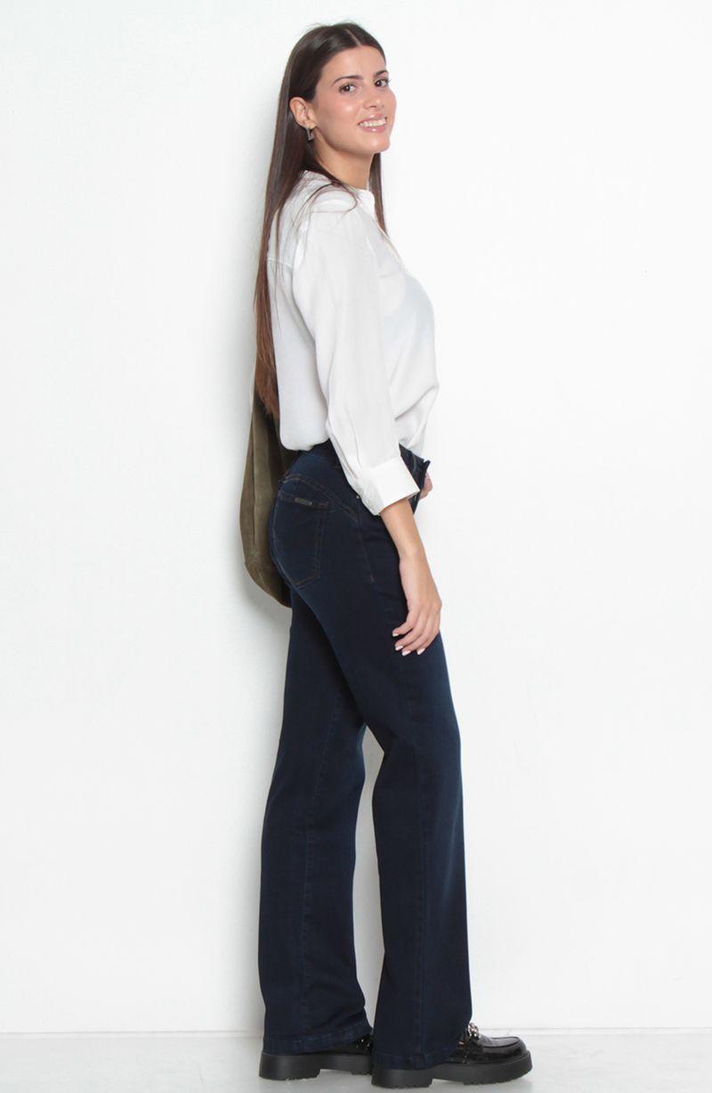 Jeans Recto Tiro Medio Pretina   Basica Un Boton-9