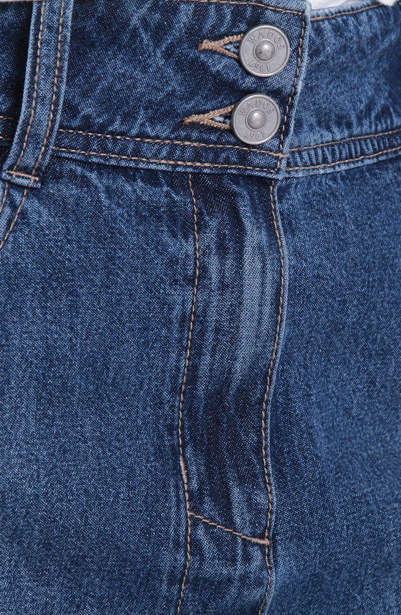 Falda Denim Pretina Media 2 Botones Con Abertura En Delantero-1