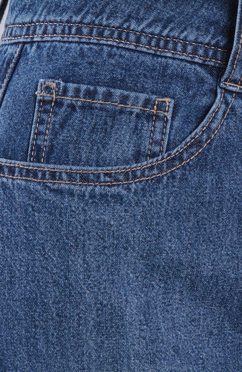 Falda Denim Pretina Media 2 Botones Con Abertura En Delantero-2