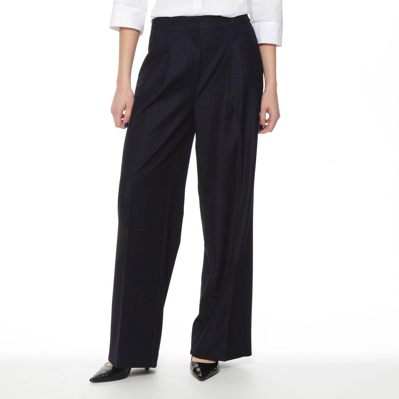 Pantalon Recto Tiro Alto  Pretina Basica-0
