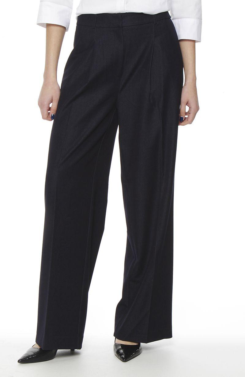 Pantalon Recto Tiro Alto  Pretina Basica-0