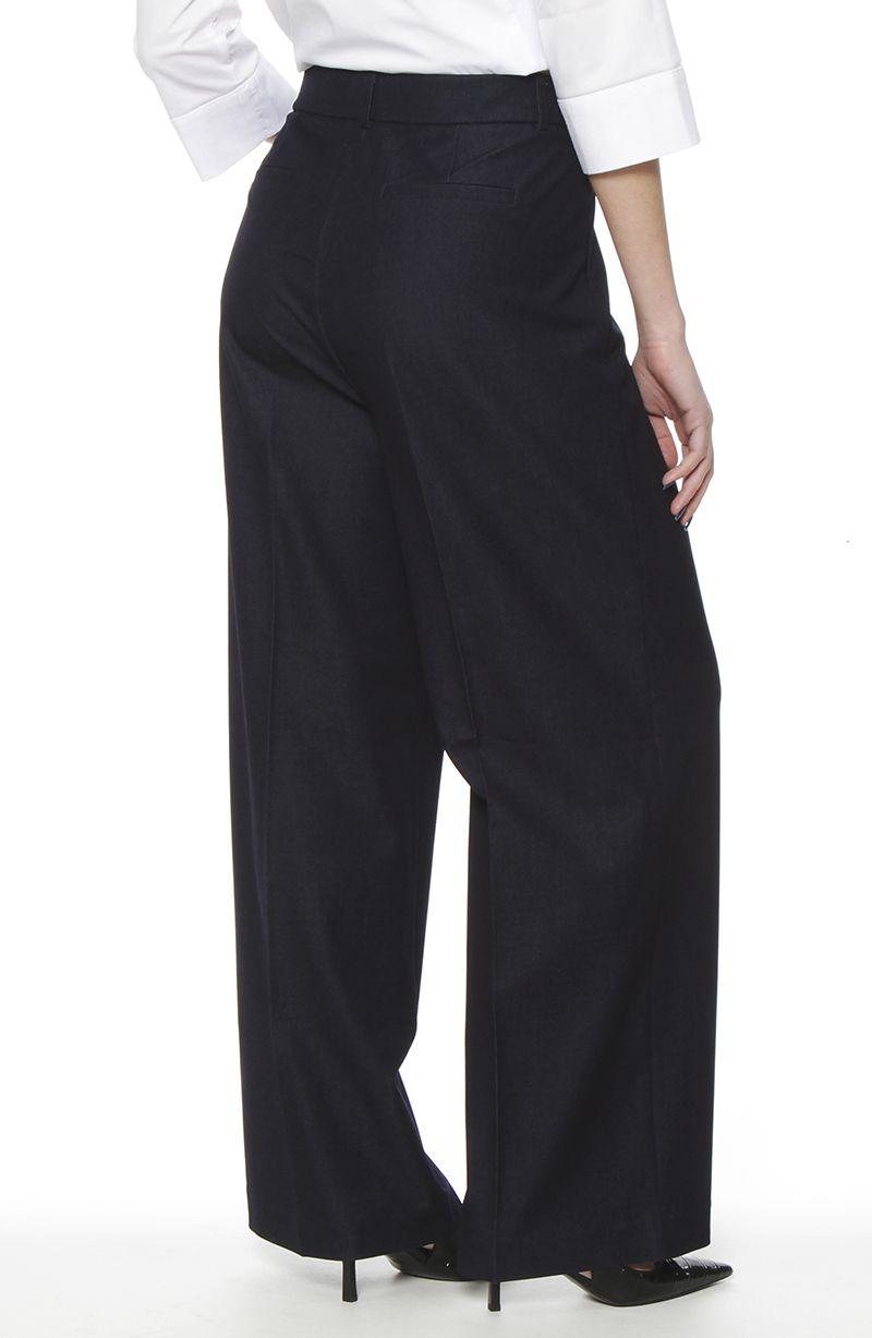 Pantalon Recto Tiro Alto  Pretina Basica-4