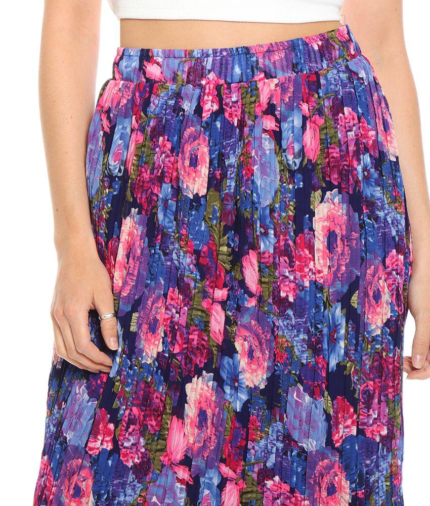 Falda Plisada Estampada Forrada Pretina Elasticada-3