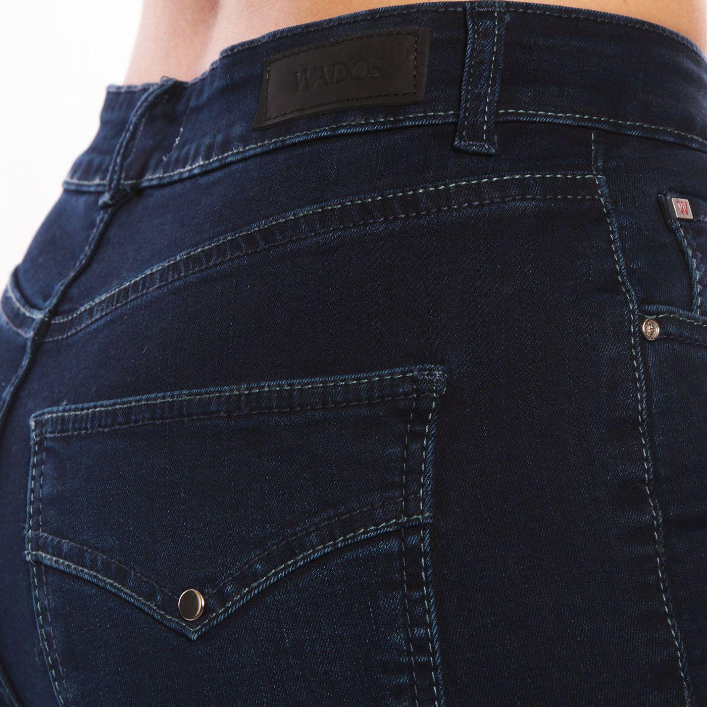 Jeans Recto Tiro Alto Tapetas Falsas Pretina 1 Boton-8