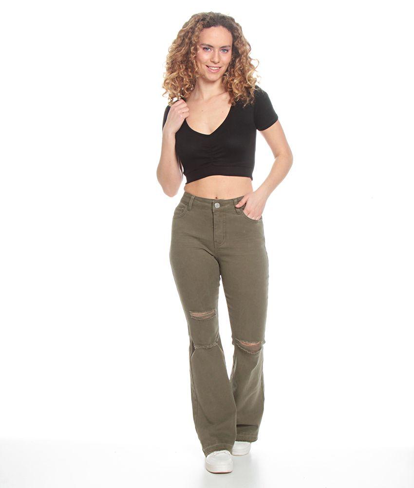 Polera  Solida Escote V Elastico Cintura-3