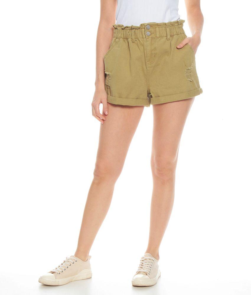 Short Color Pretina Interna Elasticada Dos Botones Roturas-0