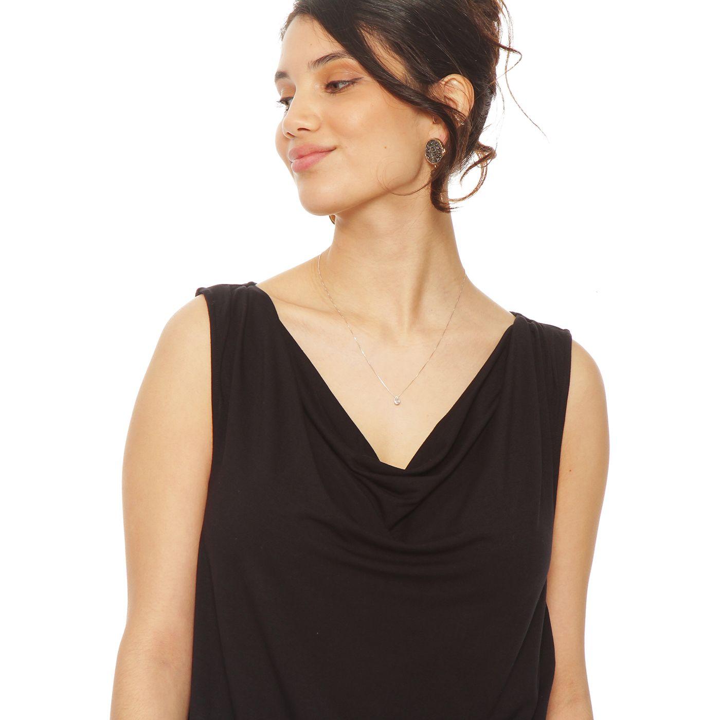 Polera Sin Manga Escote Drapeado-3