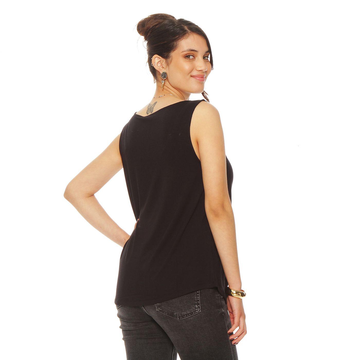 Polera Sin Manga Escote Drapeado-4