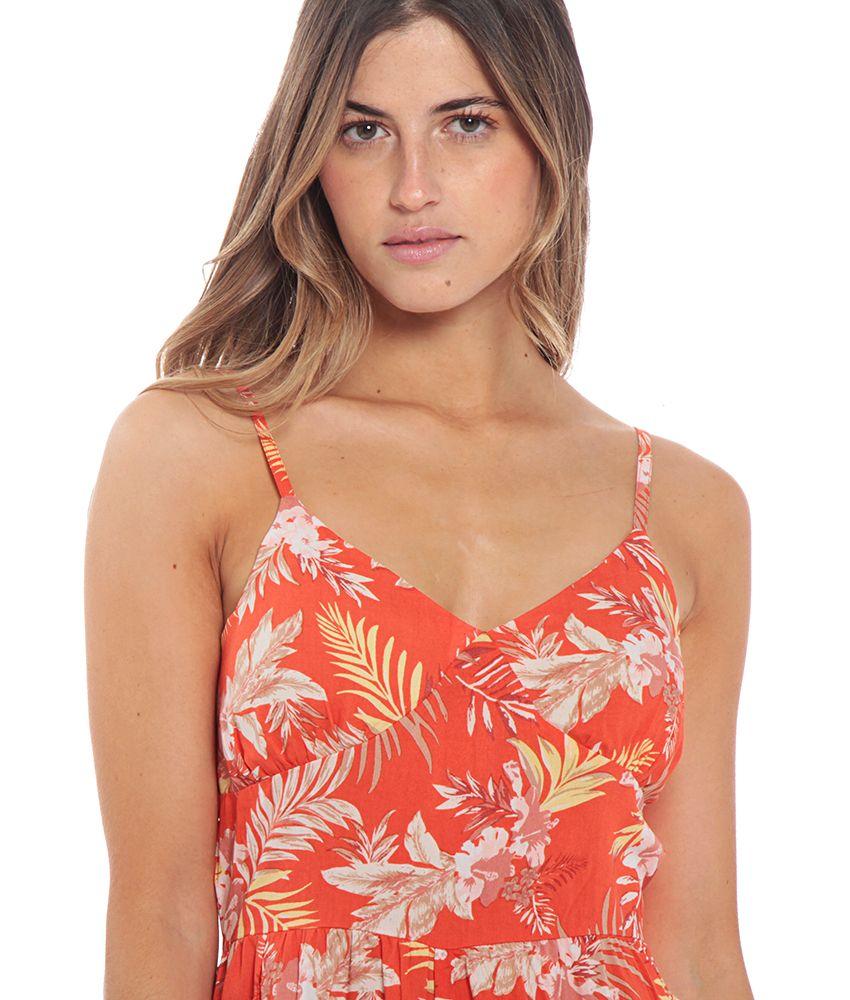 Enterito Sin Mangas Tirantes Estampado Con Amarra En Espalda Escote V-2